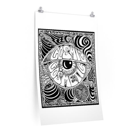 Cosmic Over Cosmetic Limited Edition Large Art Print Poster - Black and White