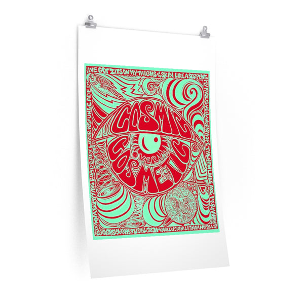Cosmic Over Cosmetic Limited Edition Large Art Print Poster - Red Mint